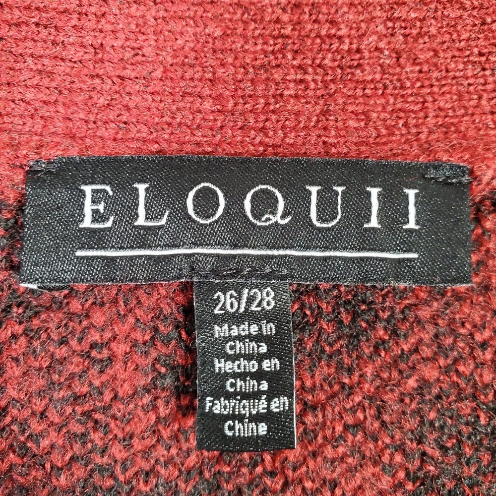 Eloquii Cardigan Womens Plus 26/28 Red Leopard Animal Print Sweater Mob Wife NEW - Picture 6 of 9
